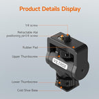 Adjustable Gimbal Monitor Cold Shoe Adapter, Metal Field Monitor Mount Holder - Image 6