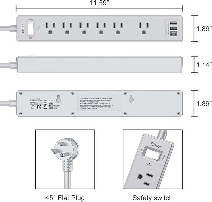 10Ft Power Strip Surge Protector - Image 7