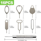 ZukoCert 16 Pieces SIM Card Removal Tool Set, SIM Card Pin, Phone SD Card - Image 2