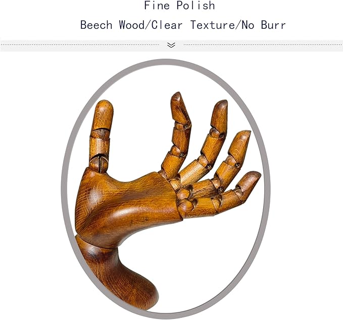 Wooden Hand, Wooden Mannequin, Antique Finish Wood Hand, Hand Model - Image 5