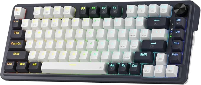 Redragon K673 PRO 75% Wireless Gasket RGB Gaming Keyboard, 3-Modes 81 Keys by REDRAGON