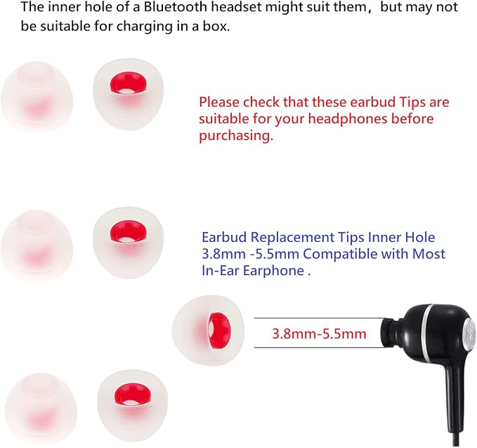 36 Pieces Medium Earbud Tips Soft and Comfortable Ear Bud Replacement Pieces - Image 3
