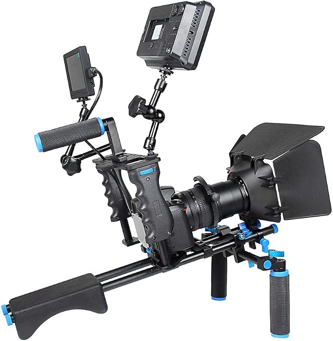 Shoulder Rig Stabilizer Kit, Aluminum Alloy Camera Stabilizer Cage - Image 4