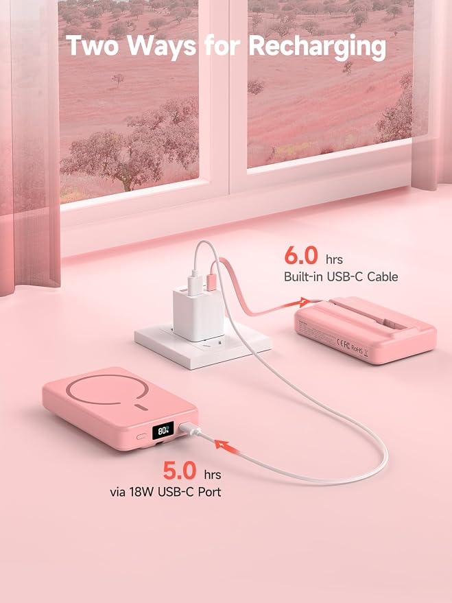 LVFAN for Magsafe Power Bank 10000mAh, Fast Charging Wireless Magnetic Portable - Image 7