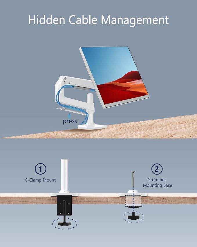 Single Monitor Arm Desk Mount, Holds Screens up to 40 Inches and 25 lbs - Image 5