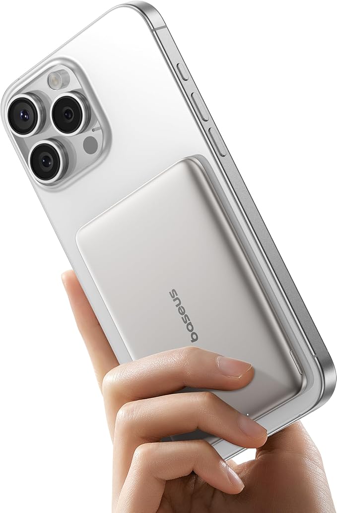Baseus Picogo Power Bank, 0.3" Ultra Slim 5000mAh MagSafe Portable Charger by Baseus