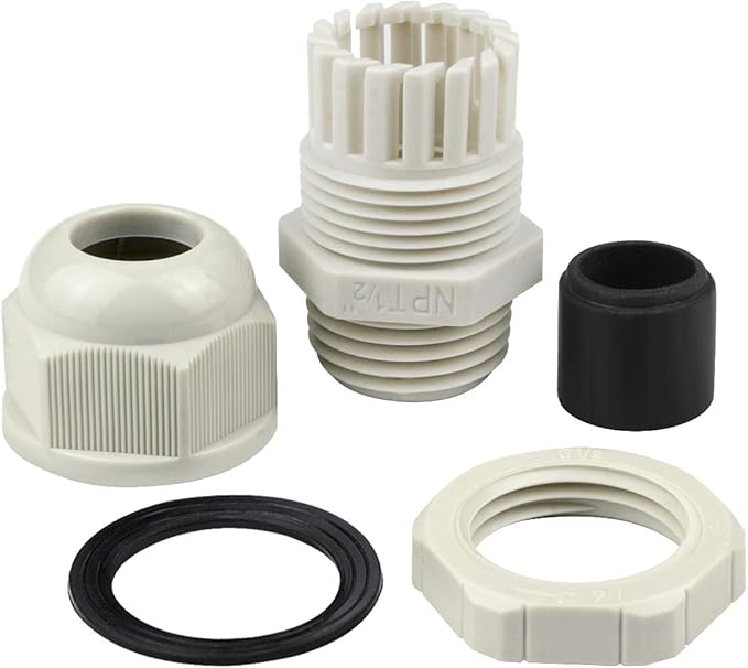 XHF 50 Pcs 1/2" IP68 Strain Relief Nylon Cord Grip Waterproof NPT Cable Glands - Image 4