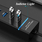 7 Ports USB Hub, High Speed Data Transmission USB Adapter, Compatible - Image 4