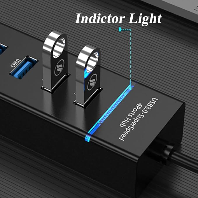 2 Pack 7 Ports USB Hub, High Speed Data Transmission Docking Station, Compatible - Image 4