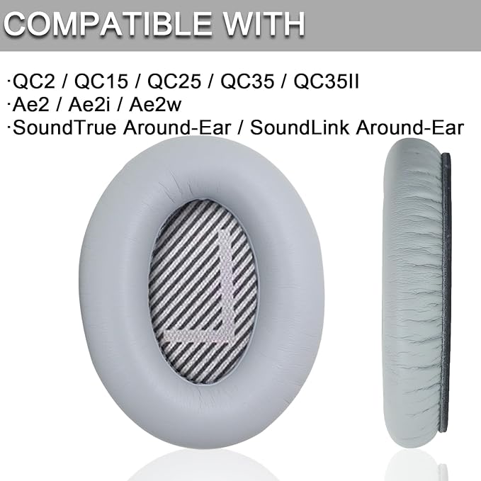 Ear Pads for Bose Quiet Comfort 35 Soft Protein Leather Replacement Earpads Ear - Image 2