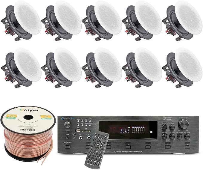 Vaiyer Home Audio System Kit, 6-Channel 6000 Watts Bluetooth Amplifier by Vaiyer