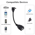 90 Degree Mini USB to USB A OTG Adapter Cable 5.5in Down Angle Mini USB 5-Pin - Image 5
