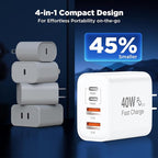 iPhone 16 Charger Block 4-Port, 40W USB C PD Power Adapter Fast Charging+ QC - Image 4