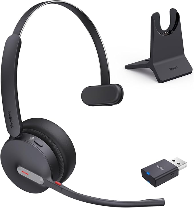 Yealink WH64 Hybrid Wireless Headset Dongle & Charging Stand, 492ft Range by RedefineYourWorkplace