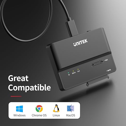 Unitek M.2 NVME SATA SSD Enclosure-2 in 1 Tool-Free Portable 10Gbps NVMe PCI-E - Image 6