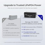Renogy 12V 200Ah Lithium LiFePO4 Deep Cycle Battery, 5000+Deep Cycles, 200A BMS - Image 6