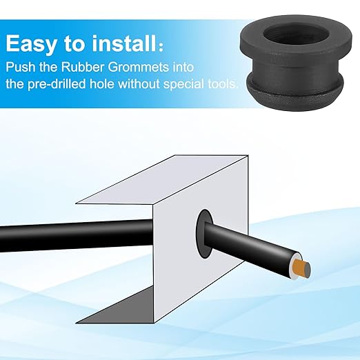 PATIKIL 12.5mm / 1/2 Inch Drill Hole, 3/8 Inch ID Rubber Grommets - Image 4