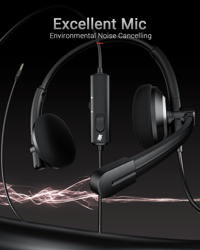 Wired Headset with Microphone for PC Laptop - Image 2