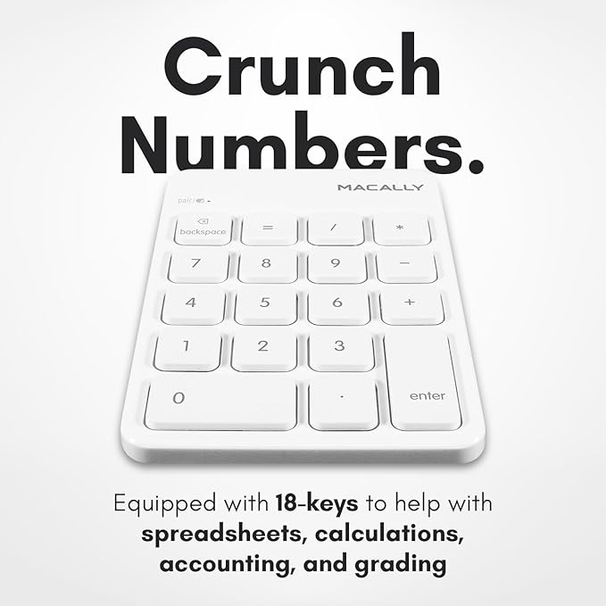 Macally Bluetooth Number Pad for Laptop, MacBook Pro/Air, Windows PC, or - Image 3