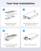 ORICO Dual M.2 NVMe SSD Enclosure, USB C to M2 Adapter - Image 6