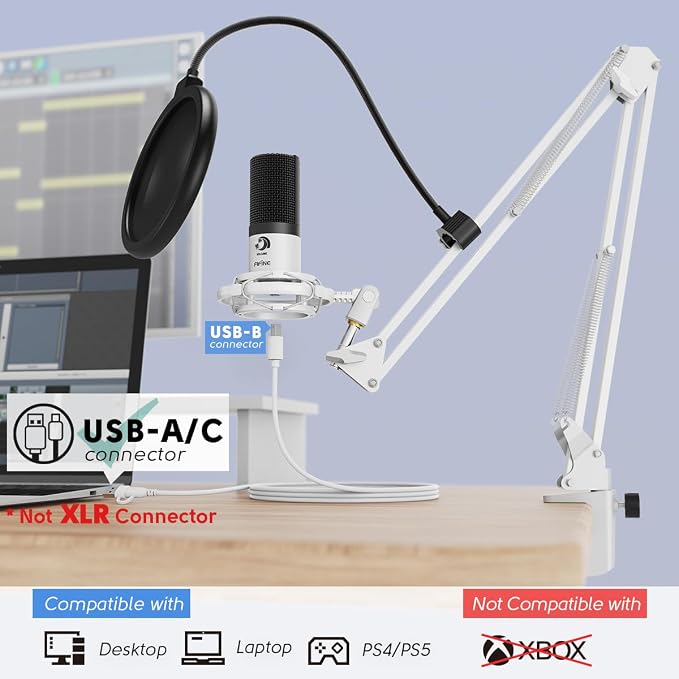 FIFINE USB Recording Microphone Kit, Studio Condenser Microphone - Image 8