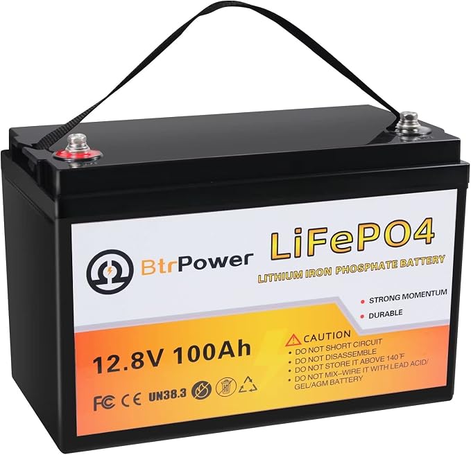 12V Lithium Battery-100Ah Lithium Phosphate Iron LiFePO4 Deep Cycle Battery by Cymoye