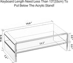 Egchi Acrylic Monitor Stand, 2 Tiers Clear Monitor Riser Computer Stand - Image 2