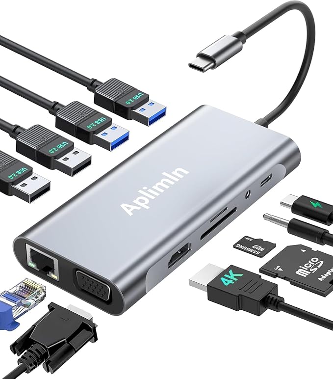 USB C HUB, USB C Adapter 11 in 1 Dongle - Image 8
