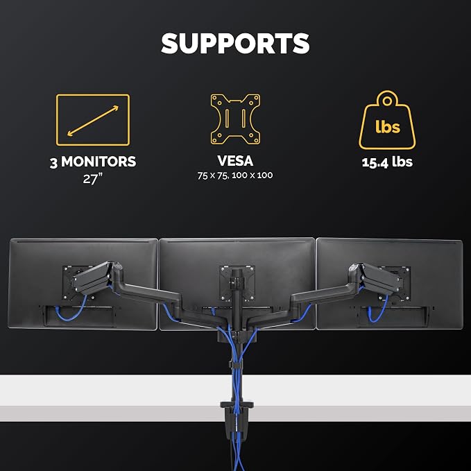 Fellowes Platinum Series Triple Monitor Arm - Image 3