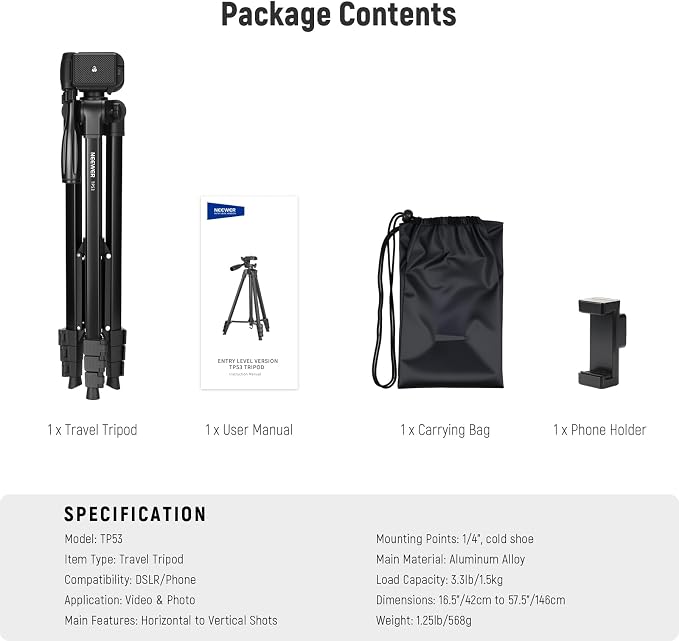NEEWER Entry Level Version Tripod - Image 9