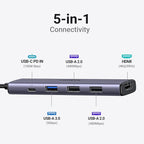 UGREEN Revodok 105 USB C Hub 5 in 1 Multiport Adapter 4K HDMI, 100W Power - Image 2