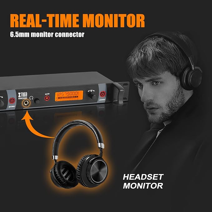 XTUGA RW2080 Wireless in Ear Monitor System Mono Design Dual Channel Wireless - Image 3