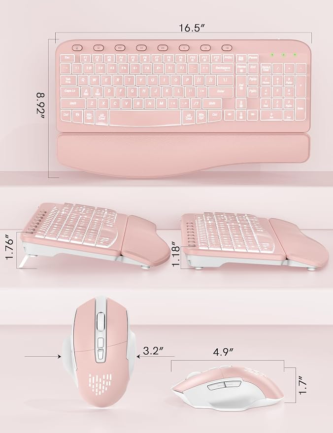 SABLUTE Ergonomic Wireless Keyboard and Mouse Combo - Image 8