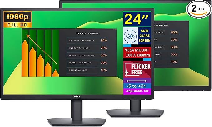 Dell 24" FHD VA 60Hz Flicker Free Monitor, Anti-Glare Display, 1 x DisplayPort by Dell