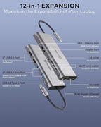 Docking Station, USB C Hub UtechSmart 12 in 1 USB C Dock Triple Display - Image 4