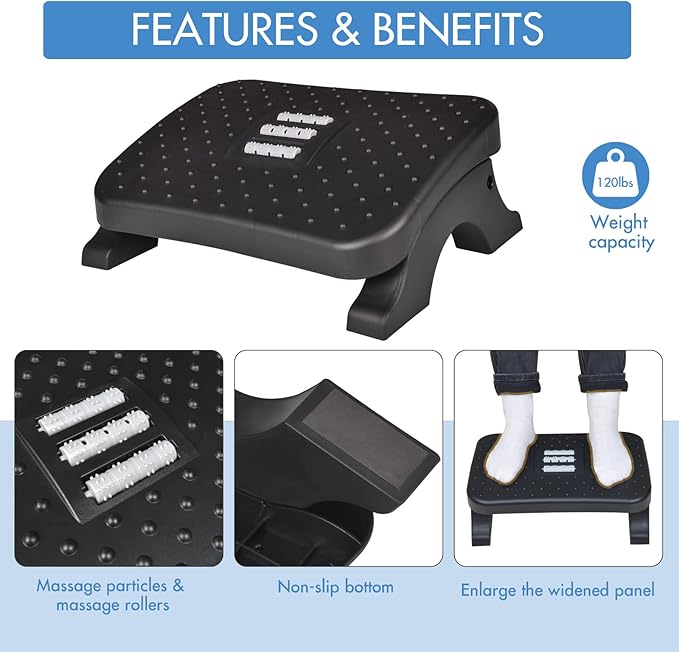 Scalebeard Under Desk Footrest, Ergonomic Foot Stool - Image 4