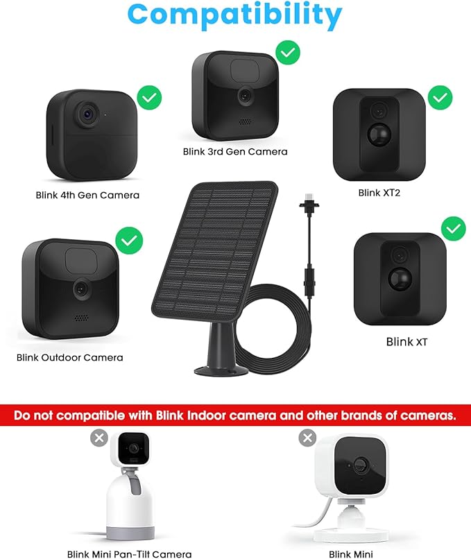 5W Solar Panel Compatible with Blink Outdoor 4/Blink Outdoor XT3 & Blink XT2/XT - Image 2