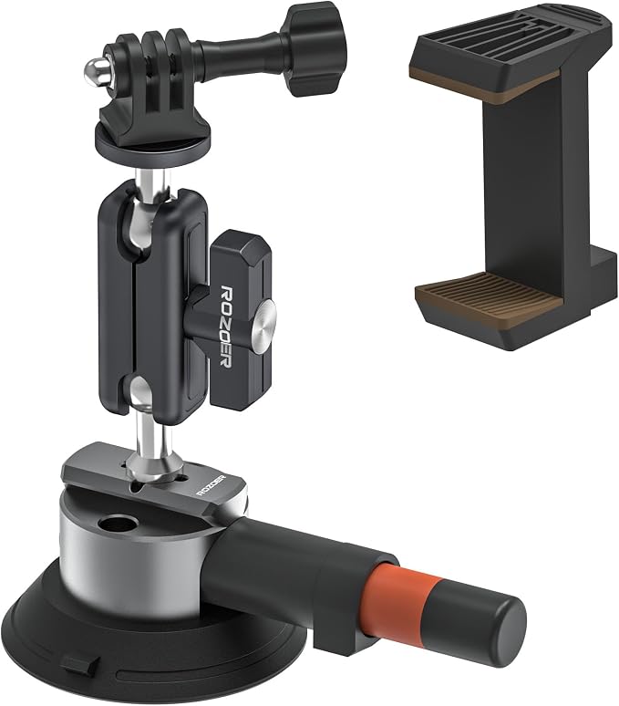 3" Suction Cup Mount Kit for Action Cams/Phone/360 Camera/DSLR Comes by ROZOER