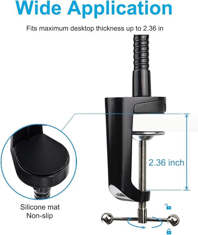 woleyi Gooseneck Tablet Holder Mount, Heavy Duty Desk/Bed Tablet Stand - Image 3