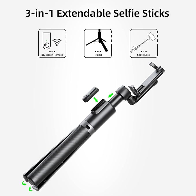 Selfie Stick Tripod for iPhone, Cell Phone Stand for Recording - Image 2