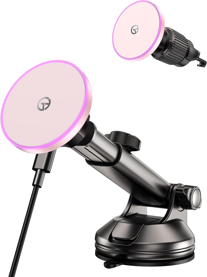 for MagSafe Car Mount Charger Dash/Windshield/Vent Wireless Car Charger with by GuMosh