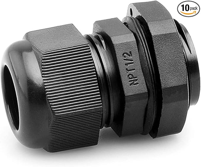 PENGLIN Cable Glands 1/2" NPT Nylon Cable Connector, Strain Relief Cord by PENGLIN