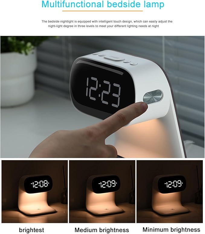 Digital Alarm Clock with Wireless Fast Charging Station 15W Touch Smart Lamp - Image 4