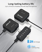 PQRQP 3 in 1 Microphone for iPhone/Android/Camera, Wireless Lavalier Microphone - Image 4