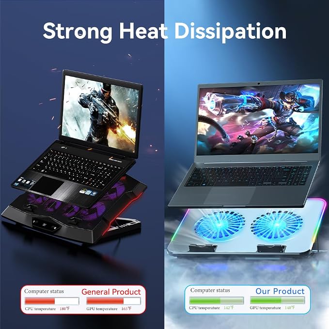 Upgarde Metal RGB Laptop Cooling Pad Gaming Laptop Cooler - Image 4