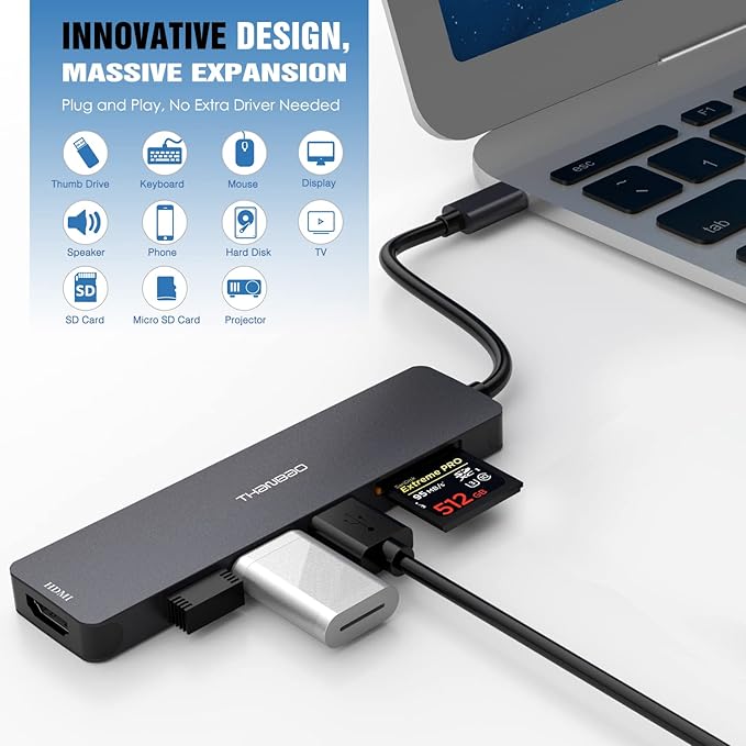 USB C Hub Multiport Adapter USB C Dongle - Image 2