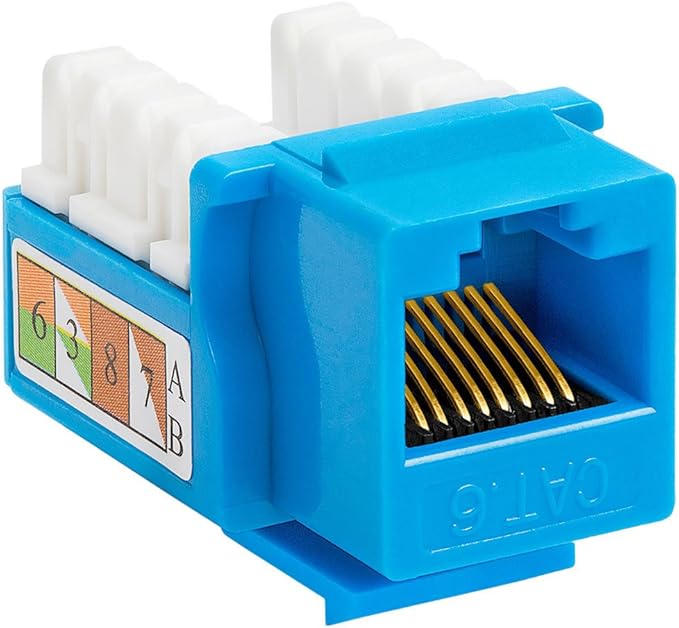 Cmple - RJ45 Keystone Jack 90 Degree Cat6 Keystone Jack Insert Punch Down RJ45 by Cmple