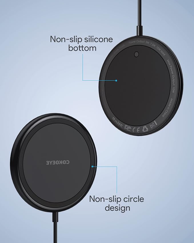 Wireless Charger, 15W Max Fast Wireless Charging Pad 2-Pack Compatible - Image 9