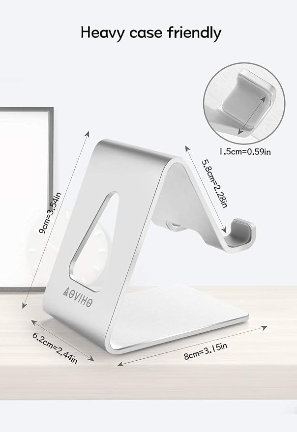 Cell Phone Stand for Desk, Desktop Phone Holder, Aluminum Mobile Phone Stand - Image 7