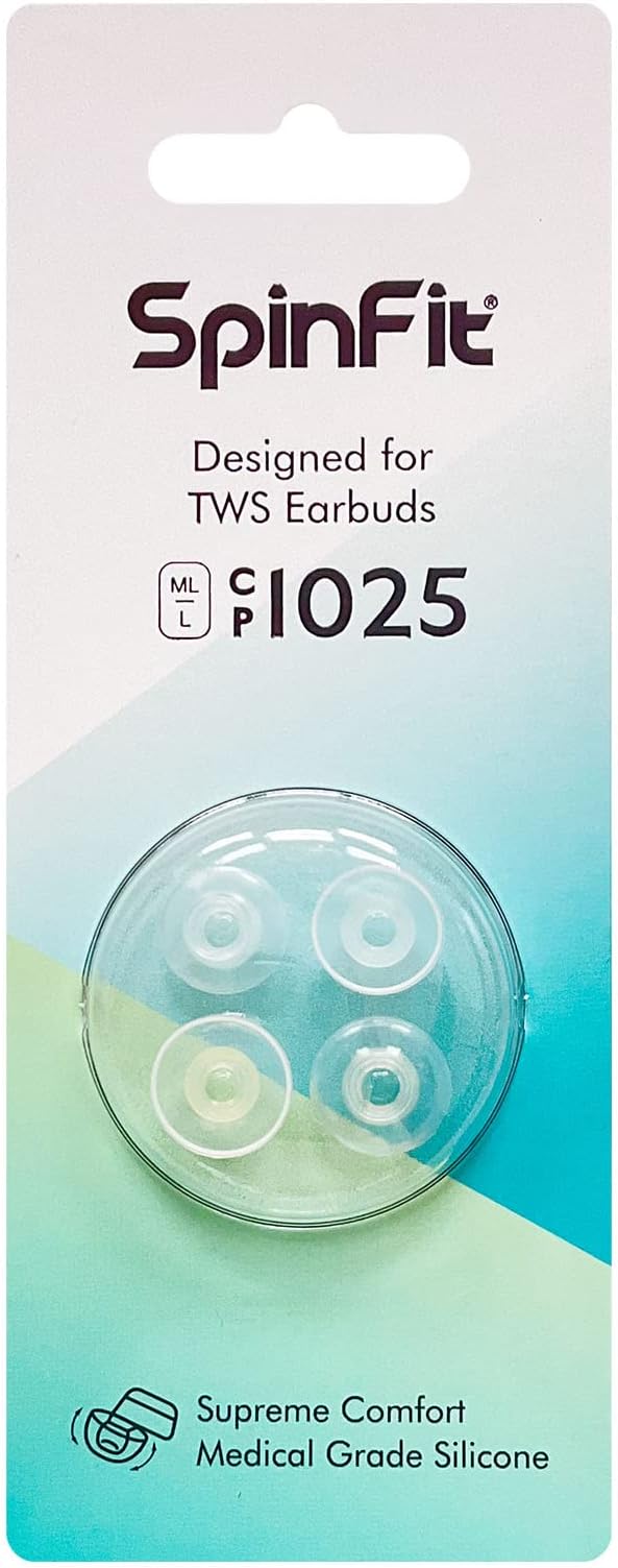 SpinFit CP1025- L/ML- Medical Grade Silicone Patented Ear Tips, Secure Fit and by SpinFit